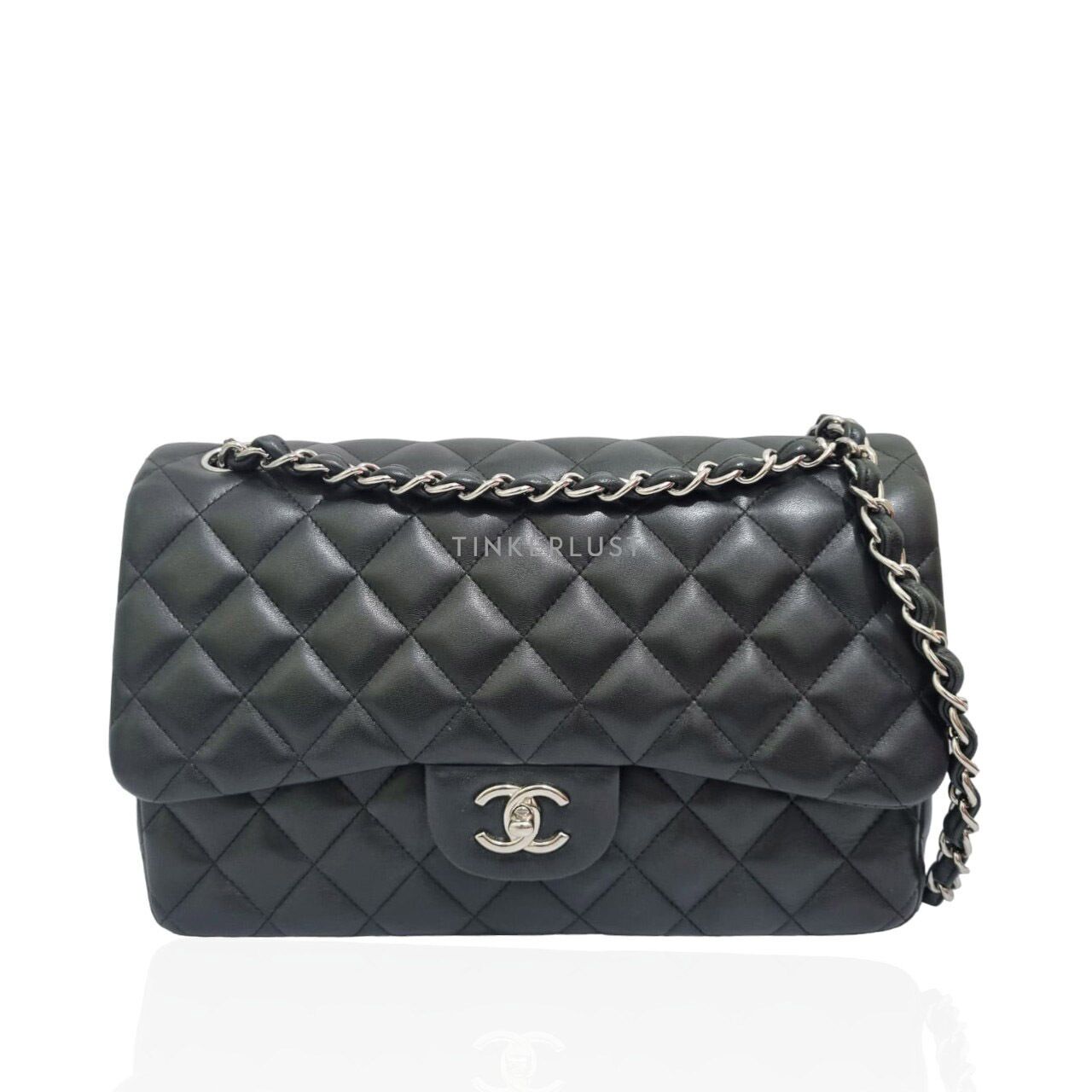 Chanel orders lambskin quilted jumbo double flap black